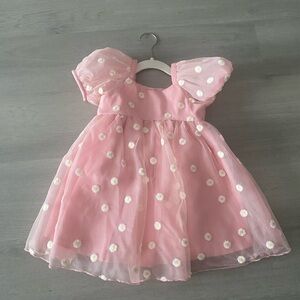 Janie and Jack Pink Daisy Appliqué Dress